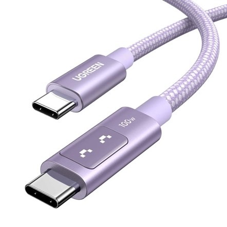 Cable USB-C 100W con Pantalla LED Inteligente 1m Morado