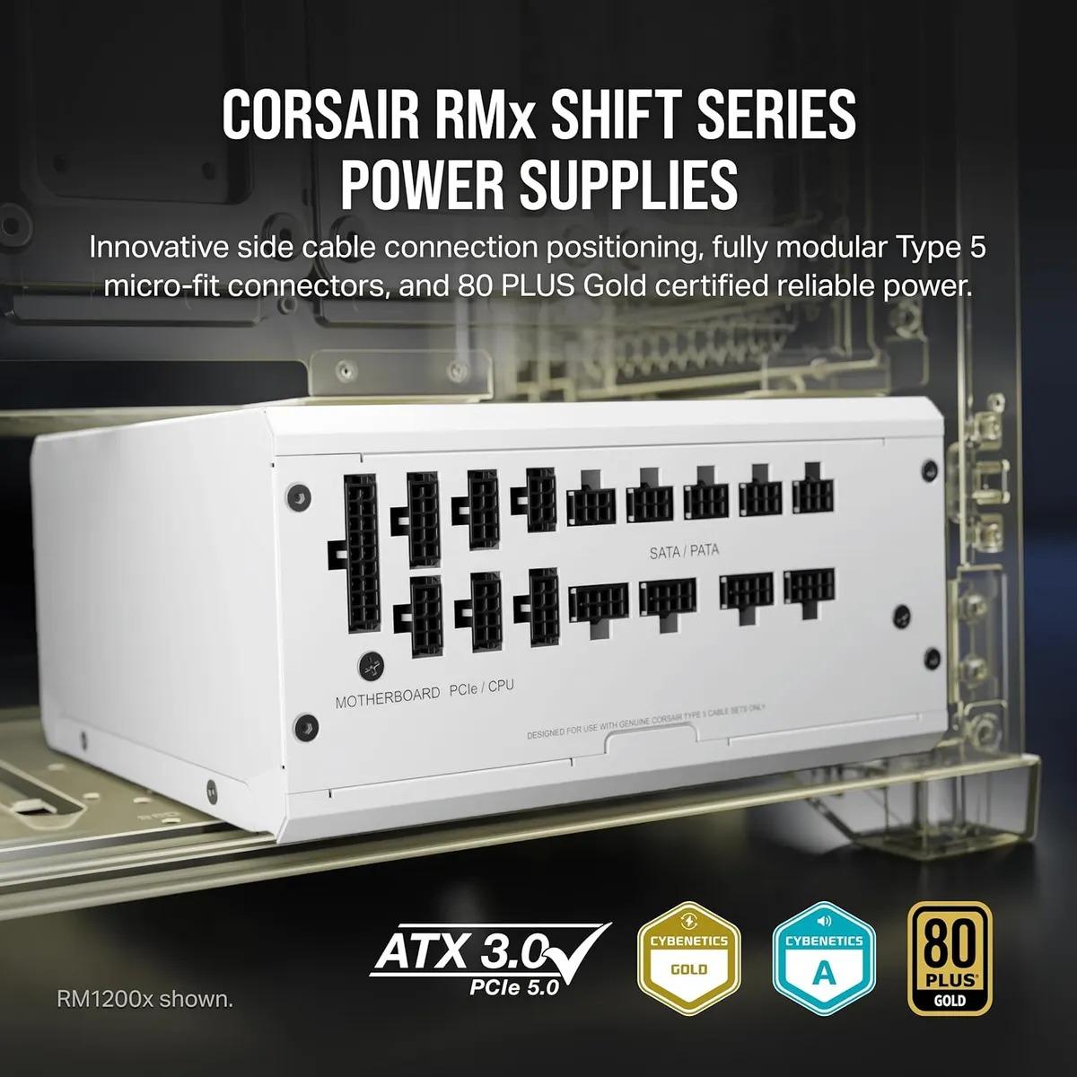 Fuente de Poder Corsair RM1000x Shift 1000W 80+ Gold ATX 3.1 PCIe 5.1 Modular - Image 2