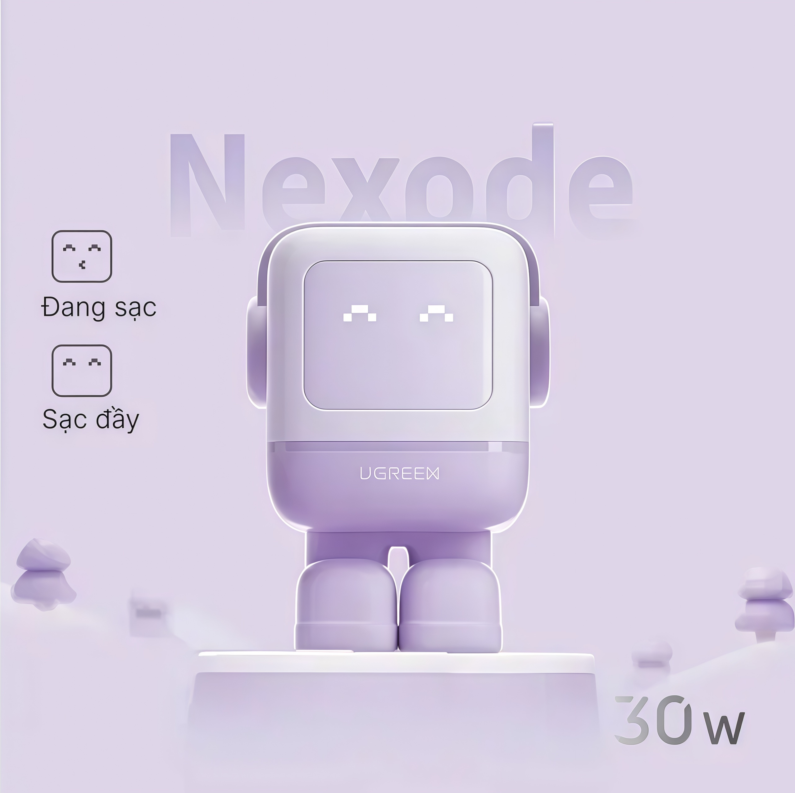 Cargador Mini GaN 30W USB-C Carga Rápida Morado - Image 1